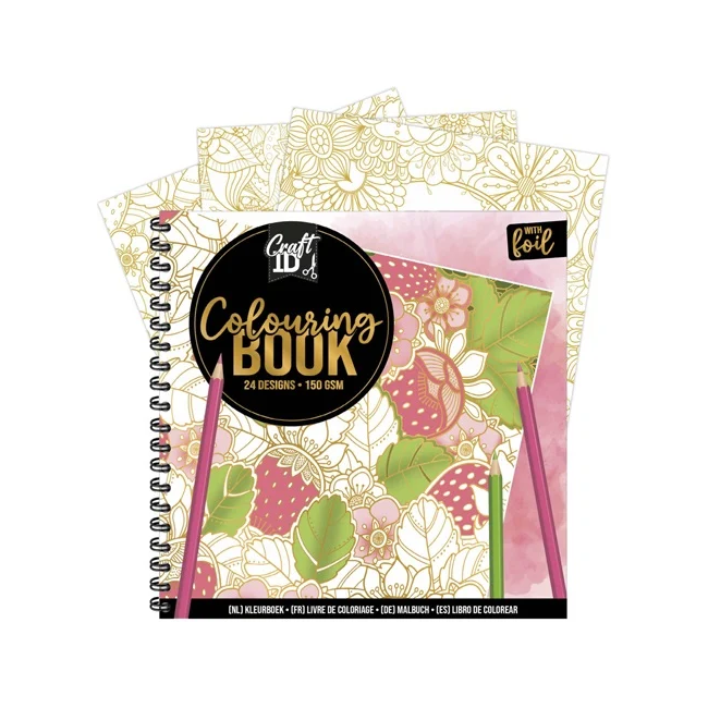 Carte de colorat adulti 20x20 cm, 24 foi Grafix GRCR1185-GE BBJGRCR1185-GE_Roz