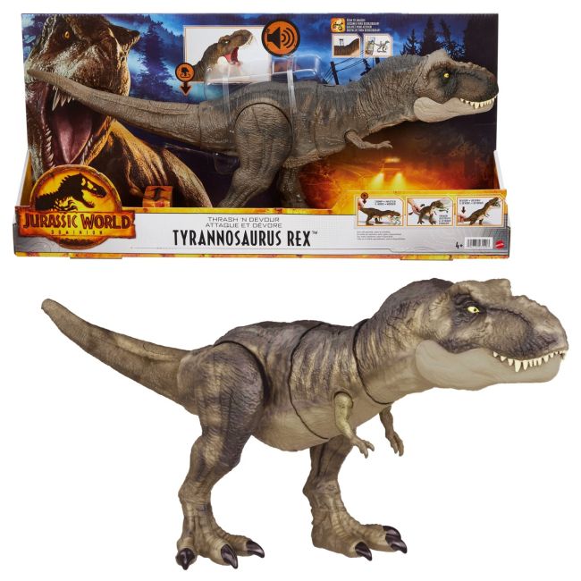 JURASSIC WORLD THRASH N DEVOUR DINOZAUR TYRANNOSAURUS REX VIVMTHDY55