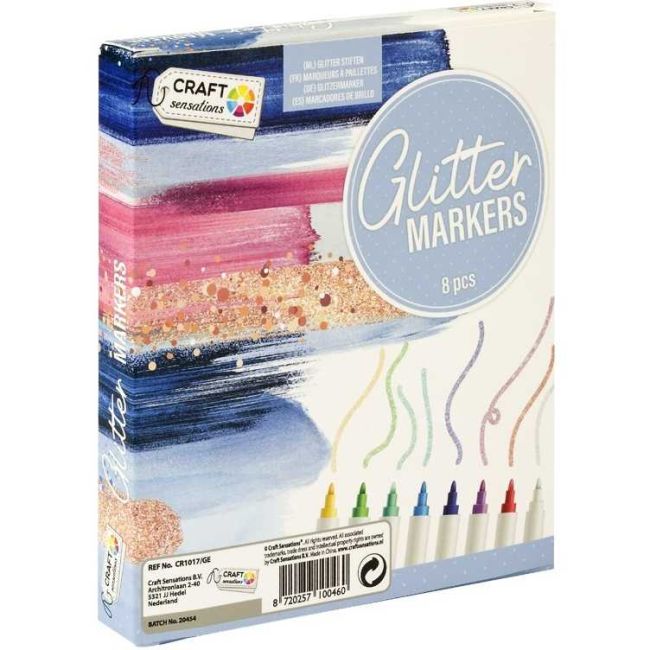 Set 8 markere cu sclipici Grafix GRCR1017-GE BBJGRCR1017-GE_Initiala