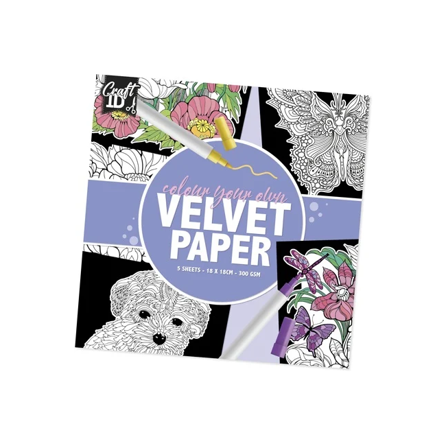 Set pictura 5 planse de colorat catifelate Velvet Paper 18x18cm Grafix GRCR0352-22GE BBJGRCR0352-22GE_Mov
