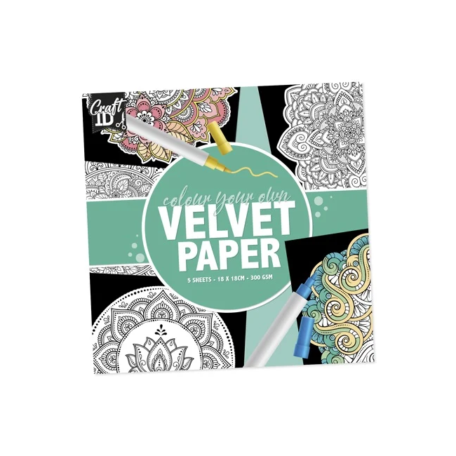Set pictura 5 planse de colorat catifelate Velvet Paper 18x18cm Grafix GRCR0352-22GE BBJGRCR0352-22GE_Verde