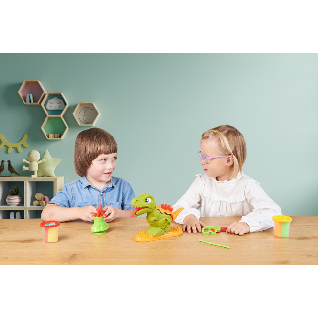 Set plastilina, accesorii si jucarie pentru modelaj Lovin - Dino Max KRTOK41173