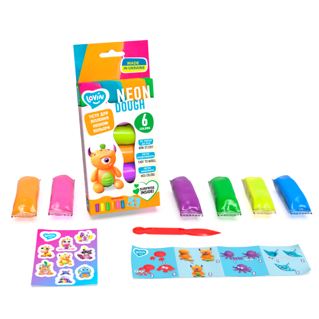 Set plastilina Lovin 6pcs*15gr - Neon KRTOK41197