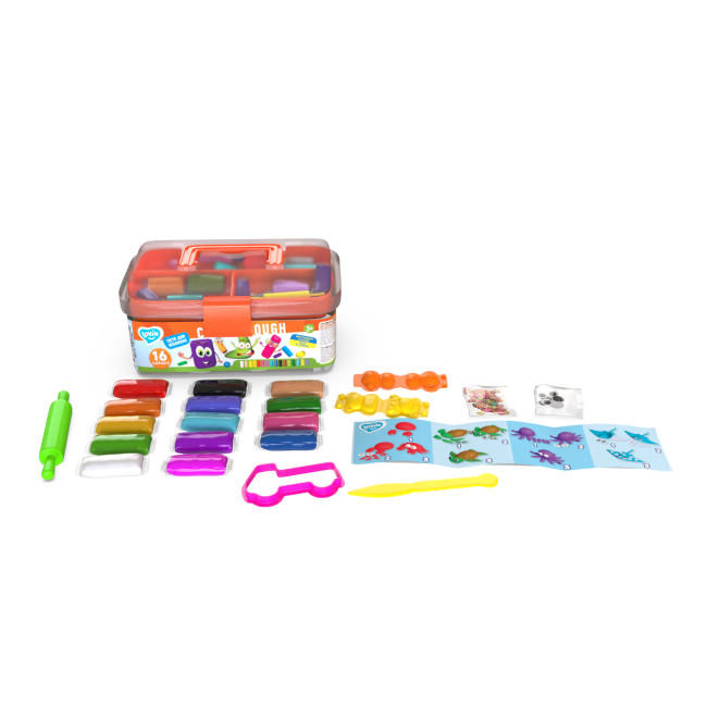 Set plastilina si accesorii pentru modelaj  Lovin - 16 culori KRTOK41186