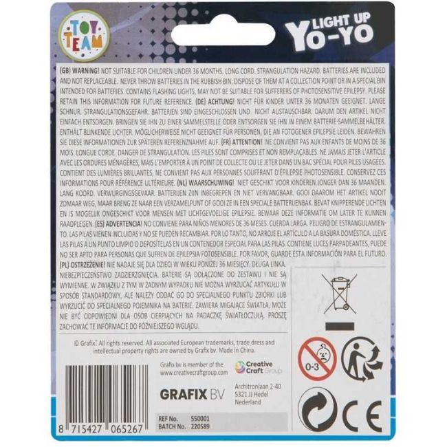 Yo-Yo cu lumini diametru 6.2 cm Grafix GR550001 BBJGR550001_Albastru