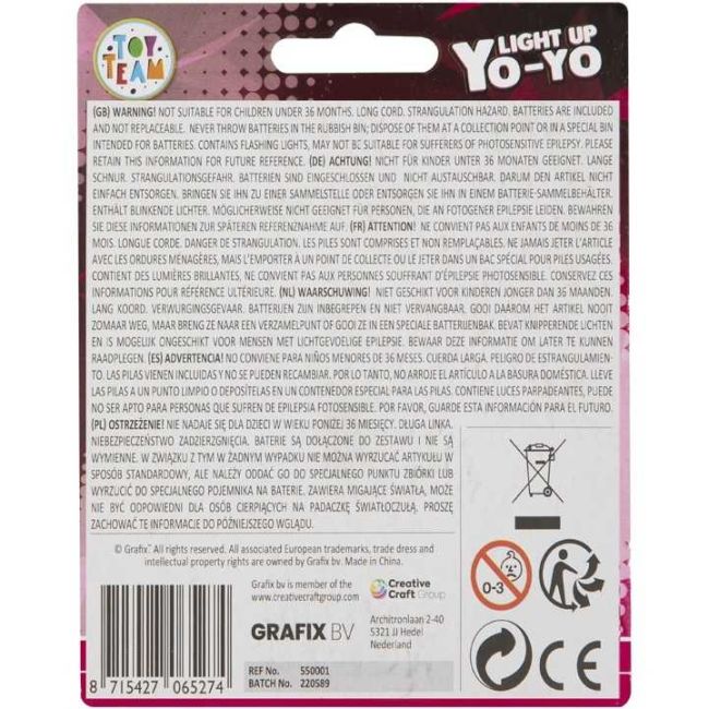 Yo-Yo cu lumini diametru 6.2 cm Grafix GR550001 BBJGR550001_Roz