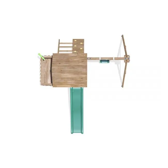 Complex de joaca balconyfort &trade; single swing, tobogan verde, dunster house - okedhps701-1