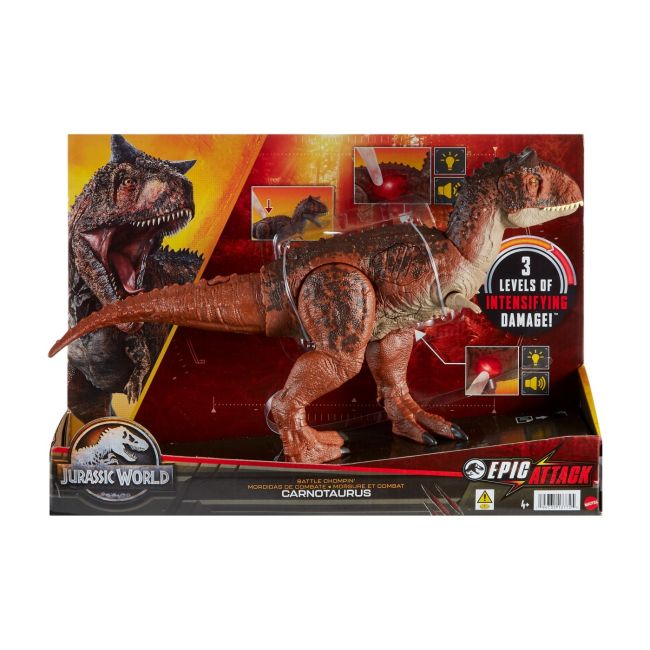 JURASSIC WORLD EPIC ATTACK BATTLE CHOMPIN DINOZAUR CARNOTAURUS VIVMTHND19