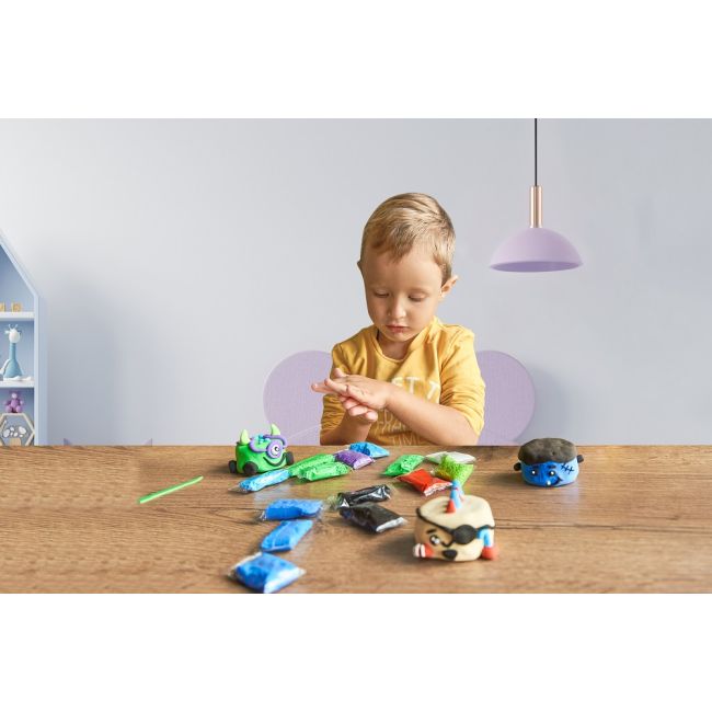 Set Air Clay pentru modelaj Lovin - 18 culori -  Squishy Monsters KRTOk70130