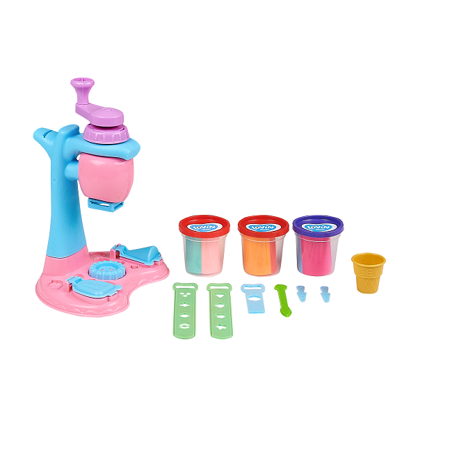 Set plastilina, accesorii si jucarie pentru modelaj Lovin - Ice Cream Cafe KRTOK41174