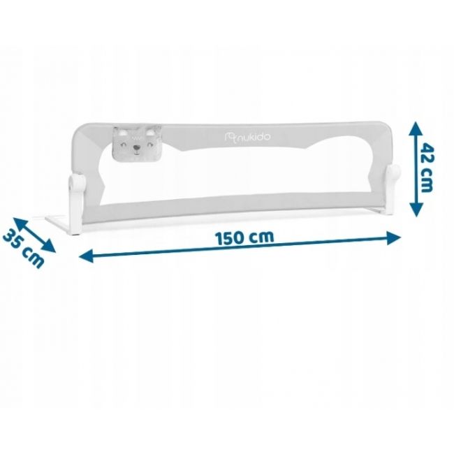 Bariera de protectie pentru pat 150 x 35 x 42 cm nukido 722200 - gri edeedi722200