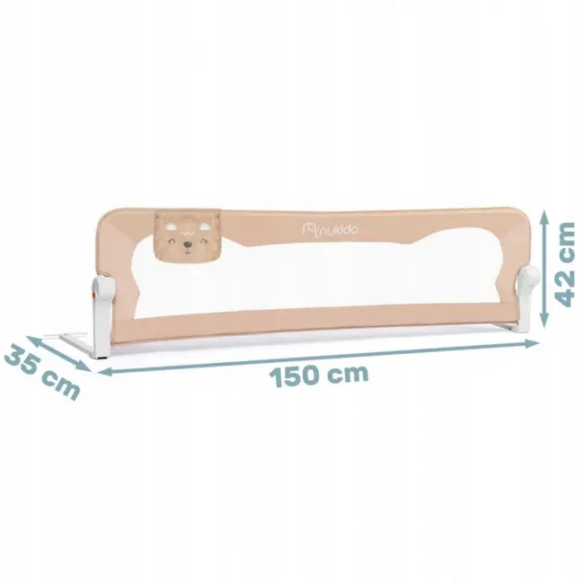 Bariera de protectie pentru pat 150 x 35 x 42 cm nukido 722201 - bej edeedi722201