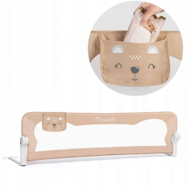 Bariera de protectie pentru pat 150 x 35 x 42 cm nukido 722201 - bej edeedi722201
