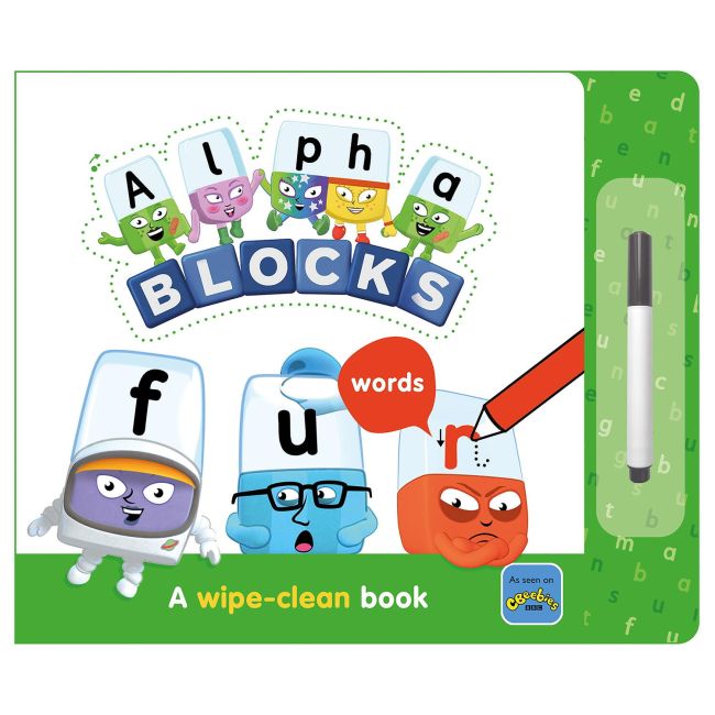 Carticica scriu si sterg alphablocks - primele cuvinte