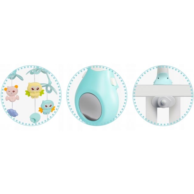 Carusel muzical pentru patut cu proiector, sunete si jucarii ricokids rk-813 - albastru edeedi781300
