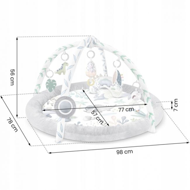 Salteluta de joaca pentru copii nukido dino 730200 - gri edeedi730200