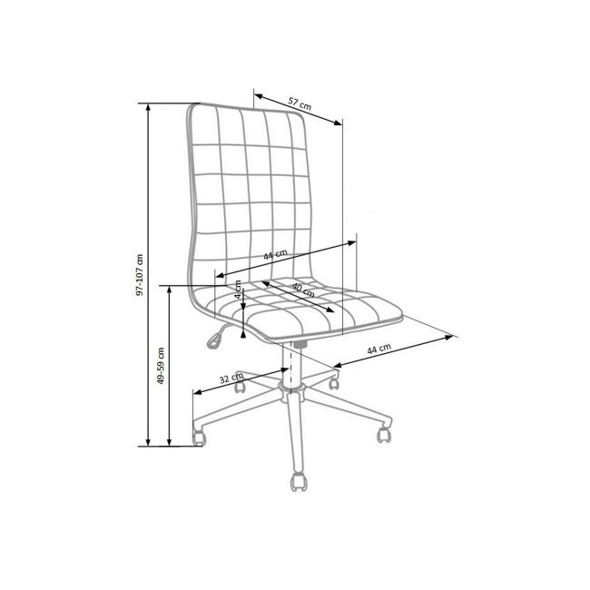 Scaun de birou hm porto, ergonomic, piele ecologica, cadru metalic, inaltime reglabila, 90 kg, negru drm2777
