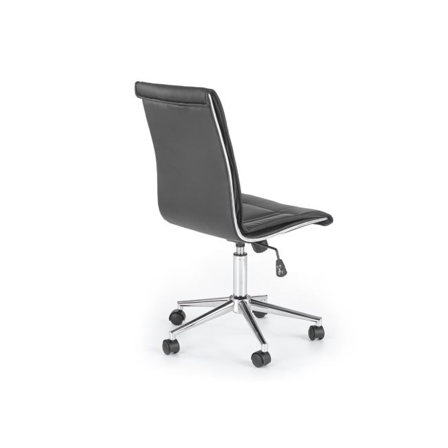 Scaun de birou hm porto, ergonomic, piele ecologica, cadru metalic, inaltime reglabila, 90 kg, negru drm2777