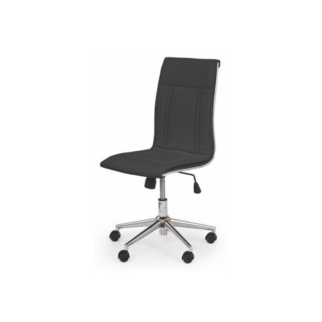 Scaun de birou hm porto, ergonomic, piele ecologica, cadru metalic, inaltime reglabila, 90 kg, negru drm2777