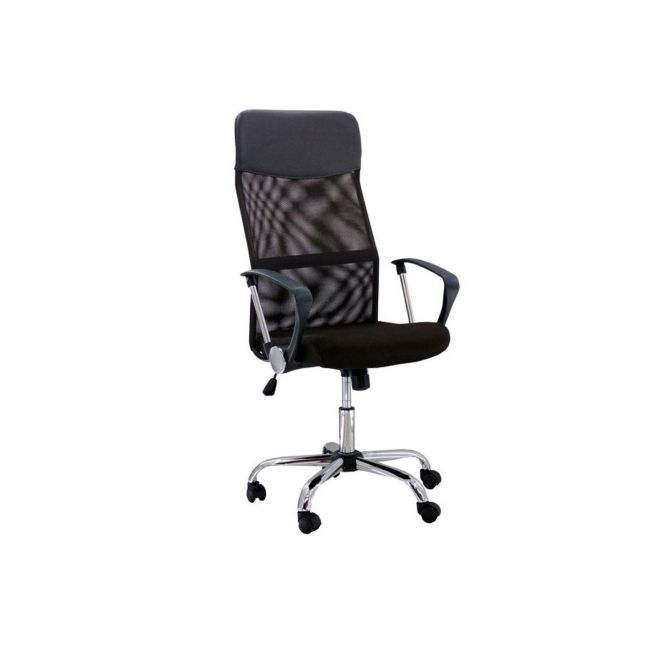 Scaun birou ergonomic mesh off 907, baza cromata, cu tetiera, mecanism de balans, 110 kg drm999