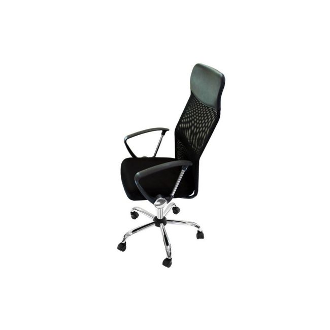 Scaun birou ergonomic mesh off 907, baza cromata, cu tetiera, mecanism de balans, 110 kg drm999