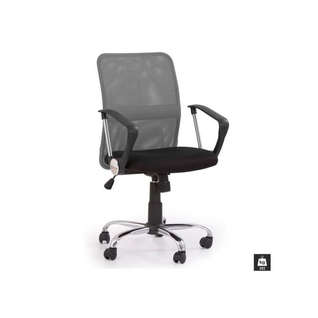 Scaun de birou hm tony, mesh, ergonomic, inaltime ajustabila, roti pivotante, 102 kg, gri drm2797