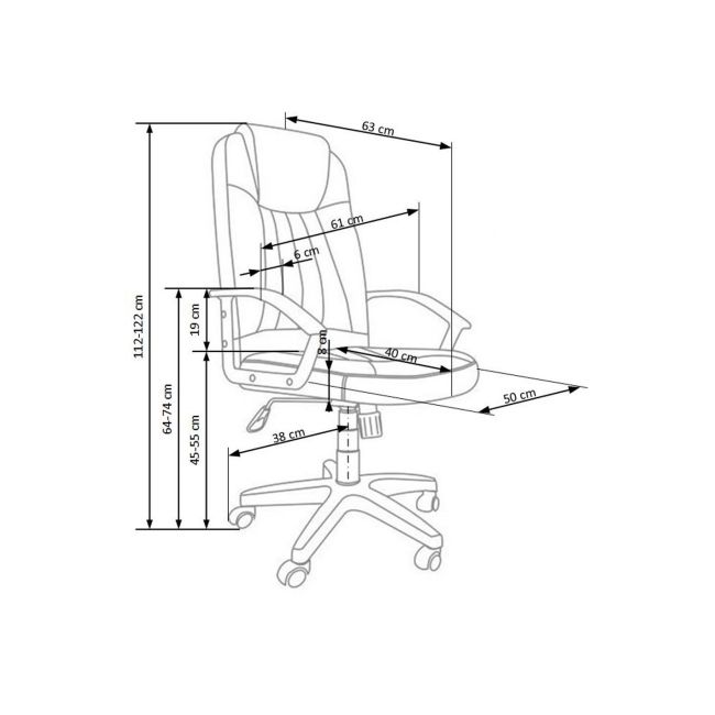 Scaun birou hm rino, ergonomic, stofa, inaltime reglabila, mecanism balansare, 100 kg, 122x61x40 cm, gri drm2097
