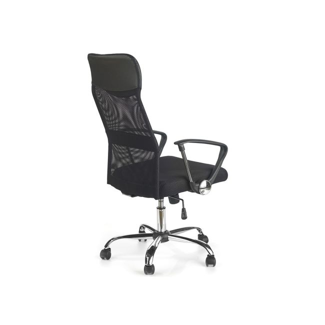 Scaun birou hm vire, mesh, ergonomic, cadru metal, tetiera cu piele ecologica, inaltime ajustabila, mecanism balansare, 100 kg, negru drm1988