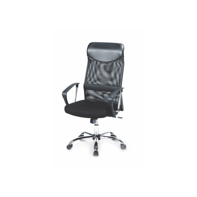 Scaun birou hm vire, mesh, ergonomic, cadru metal, tetiera cu piele ecologica, inaltime ajustabila, mecanism balansare, 100 kg, negru drm1988