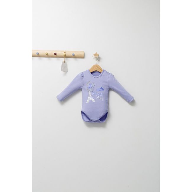 Set de 2 body-uri cu volanase pentru nou nascuti Paris, Tongs baby, mov (Marime: 6-9 luni) JEMtgs_4469_2