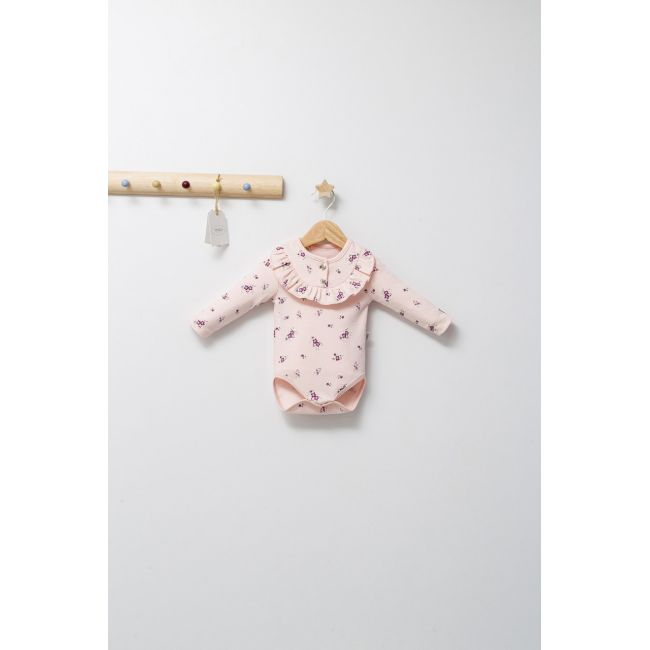 Set de 2 body-uri cu volanase pentru nou nascuti Paris, Tongs baby, roz (Marime: 6-9 luni) JEMtgs_4469_5