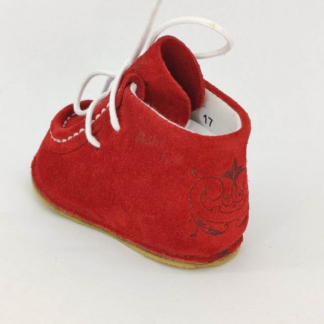 Botosei mocasini Baby Fox pentru bebe din piele rosie si talpa din cauciuc pentru exterior - FOX10312772-red