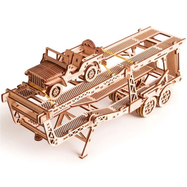 Puzzle 3D din lemn remorca auto pentru tirul Big Rig JUBUD-00018