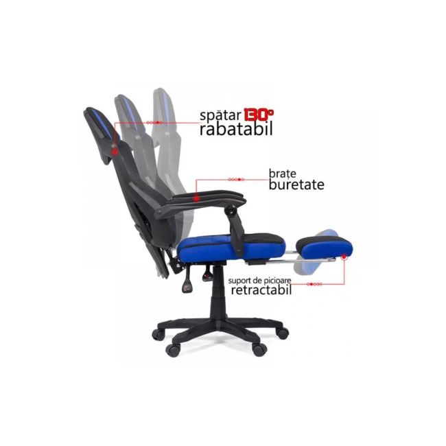 Scaun off 304 negru-albastru drm9865