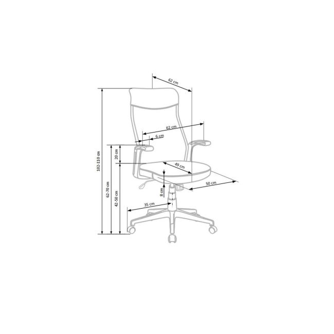 Scaun birou ergonomic hm arctic, stofa, mecanism de balans, cadru polipropilena, rotatie 360°, 100 kg, gri drm8840