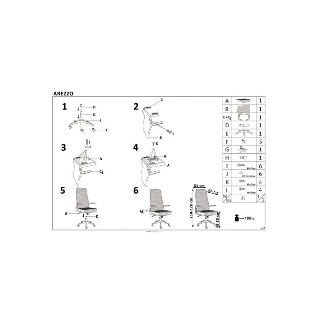 Scaun birou hm arezzo gri drm8815