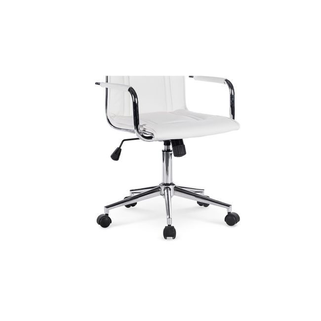Scaun birou ergonomic, hm porto 2, mecanism de balans, brate tapitate, cadru cromat, 100 kg, alb drm3985