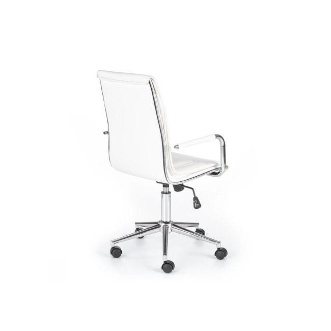 Scaun birou ergonomic, hm porto 2, mecanism de balans, brate tapitate, cadru cromat, 100 kg, alb drm3985
