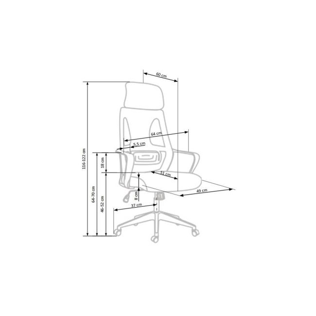 Scaun birou hm valdez negru-albastru drm8831