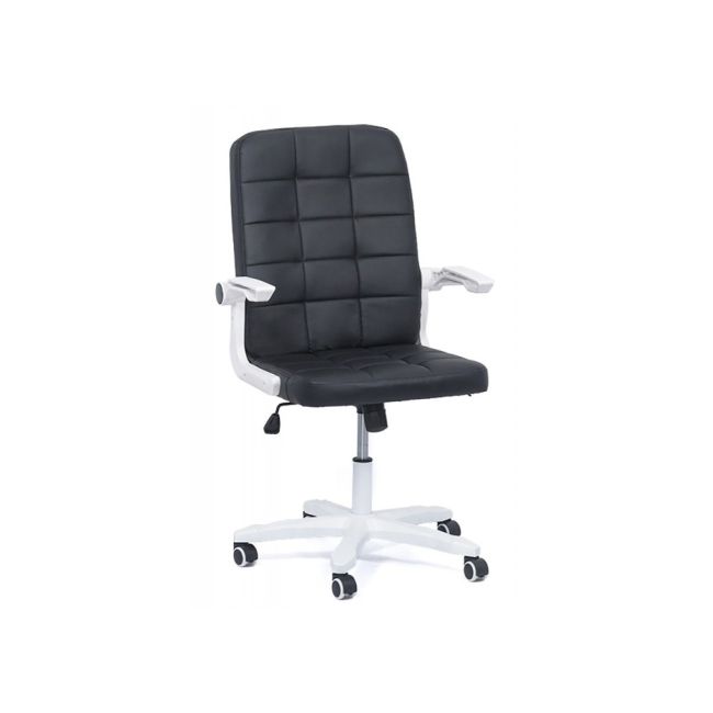 Scaun birou off 332, cotiere rabatabile, piele ecologica, roti gumate, mecanism balans, ergonomic, 100 kg drm4930