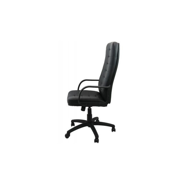Scaun birou off 509, piele ecologica, baza polipropilena, inaltime reglabila, 100 kg, negru drm3053