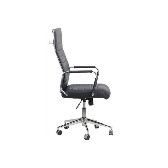Scaun birou off 937, operativ, piele ecologica, ergonomic, baza cromata, inaltime reglabila, 110 kg drm4299