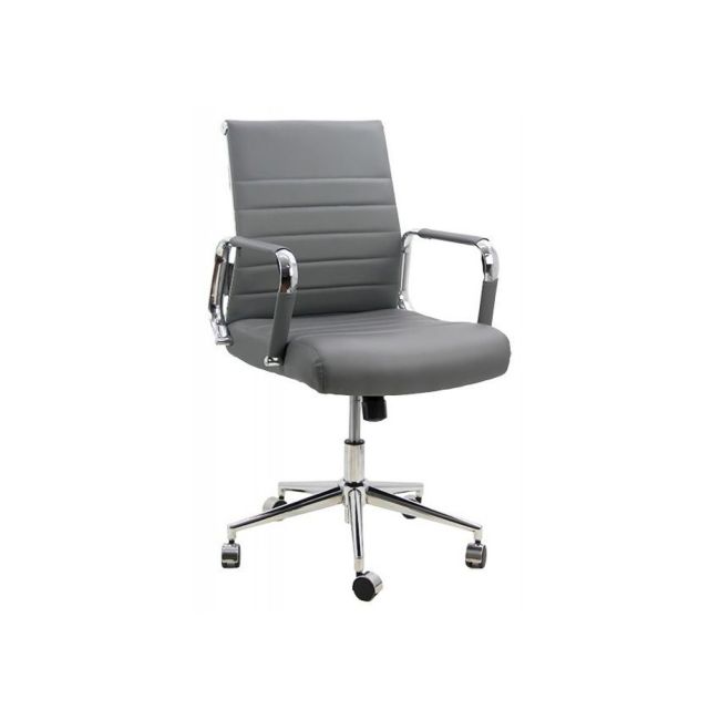 Scaun birou off 937, operativ, piele ecologica, ergonomic, baza cromata, inaltime reglabila, 110 kg drm4299