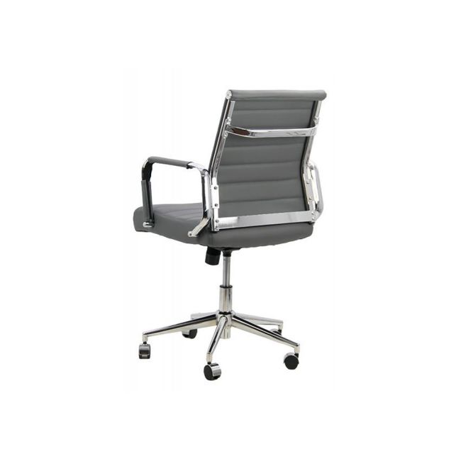 Scaun birou off 937, operativ, piele ecologica, ergonomic, baza cromata, inaltime reglabila, 110 kg drm4299