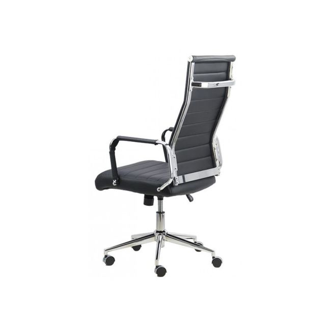 Scaun birou off 937, operativ, piele ecologica, ergonomic, baza cromata, inaltime reglabila, 110 kg drm4299
