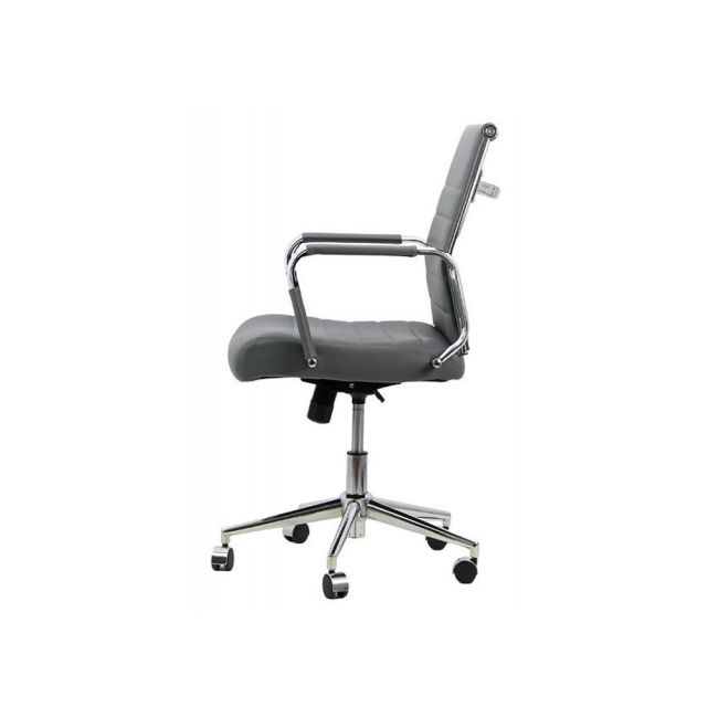 Scaun birou off 937, operativ, piele ecologica, ergonomic, baza cromata, inaltime reglabila, 110 kg drm4299