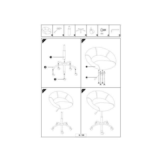 Scaun birou sl q128 negru drm4088