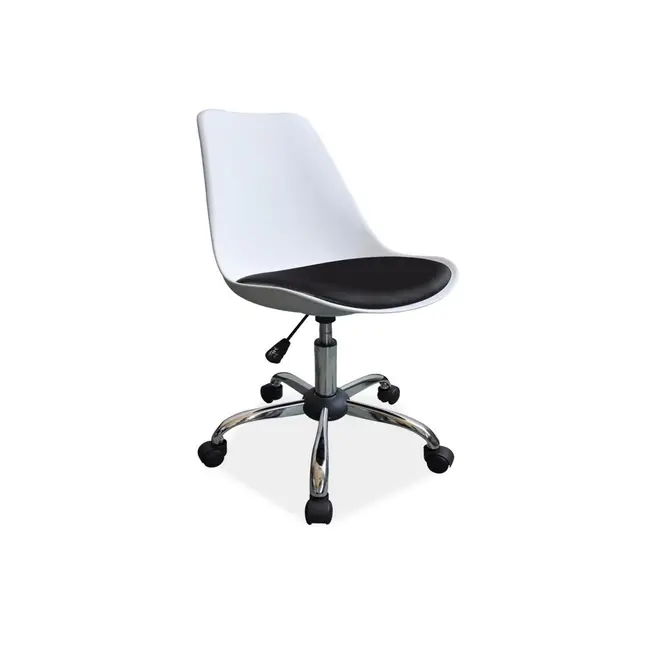 Scaun birou ergonomic, sl q777, polipropilena, tapiterie piele ecologica, mecanism de balans, 100 kg, alb/negru drm4124