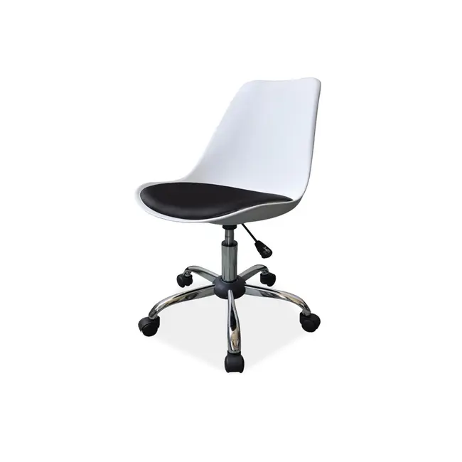 Scaun birou ergonomic, sl q777, polipropilena, tapiterie piele ecologica, mecanism de balans, 100 kg, alb/negru drm4124