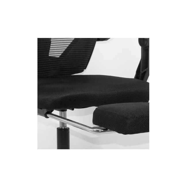 Scaun birou ergonomic cu suport picioare off 424, mesh, suport lombar, baza polipropilena, 110 kg,  negru drm9848